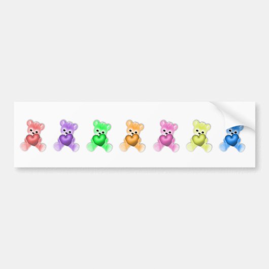 KRW Teddy Rainbow Bumpersticker (Voorkant)