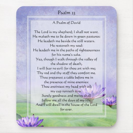 KRW The Lord is My Shepherd Psalm 23 Mousepad Muismat (Voorkant)