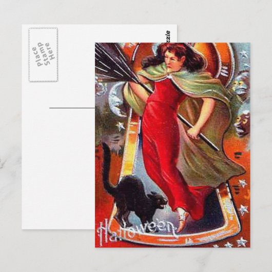 KRW  Tricky Witch Halloween Briefkaart (Voorkant / Achterkant)