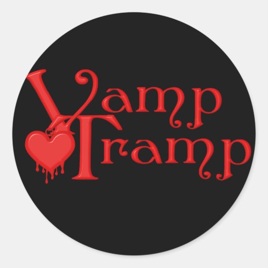 KRW Vamp Tramp Blood Driving Heart Ronde Sticker (Voorkant)
