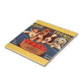 KRW Vier Vrienden  tomatenkraatetiketten Tegeltje (Zijkant)