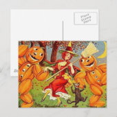 KRW Vintage Halloween Witch Dance Briefkaart (Voorkant / Achterkant)