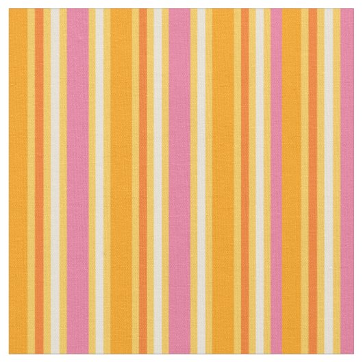 KRW warmroze en Oranje strips Stof (Close Up)