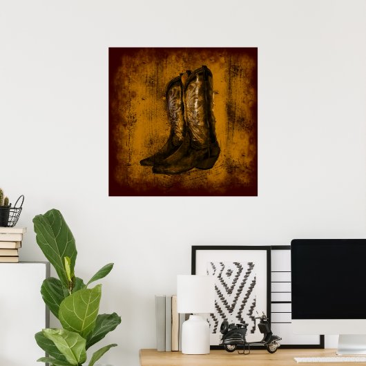 KRW Westerne Draag Cowboy Boots Poster (Thuiskantoor)