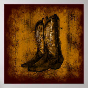 KRW Westerne Draag Cowboy Boots Poster