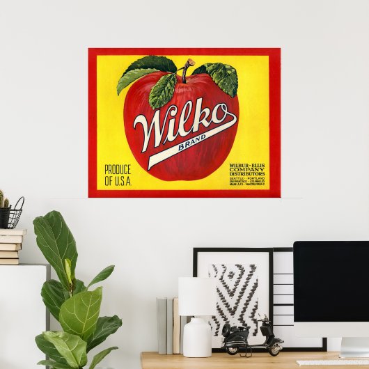 KRW Wilko Apple Crate Label Poster (Thuiskantoor)