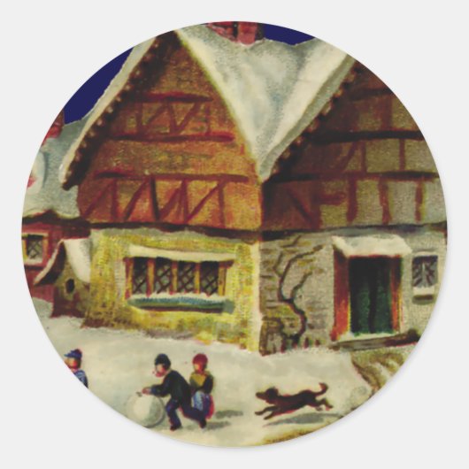 KRW  Winter Scene Vakantie Sticker (Voorkant)