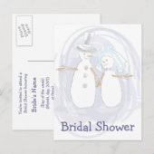 KRW Winter Snowmen Custom Shower Uitnodiging Briefkaart (Voorkant / Achterkant)