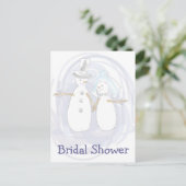 KRW Winter Snowmen Custom Shower Uitnodiging Briefkaart (Staand voorkant)