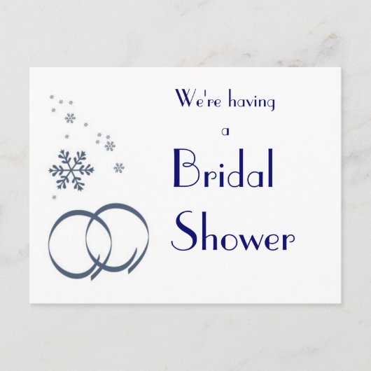KRW Winter Wedding Custom Douche Uitnodiging Briefkaart (Voorkant)