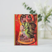 KRW Witches Brew Vintage Halloween Briefkaart (Staand voorkant)