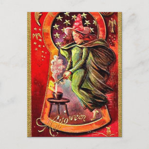 KRW Witches Brew Vintage Halloween Briefkaart