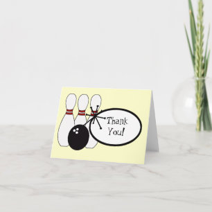 KRW Yellow Bowling Thank You Card Bedankkaart