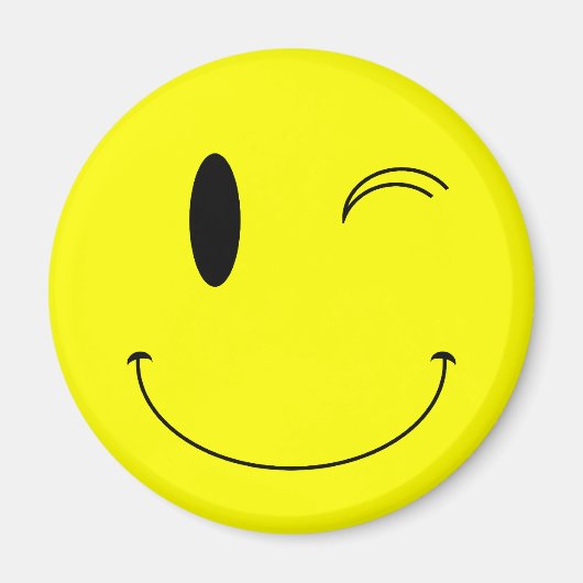 KRW Yellow Winking Face Magneet (Voorkant)