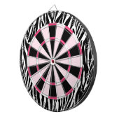KRW Zebra zwart en roze meisjesdartboard Dartbord (Voorkant Rechts)