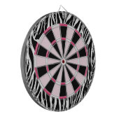 KRW Zebra zwart en roze meisjesdartboard Dartbord (Voorkant Links)