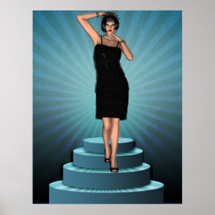 KRW zet de Ritz Deco Flapper aan Poster