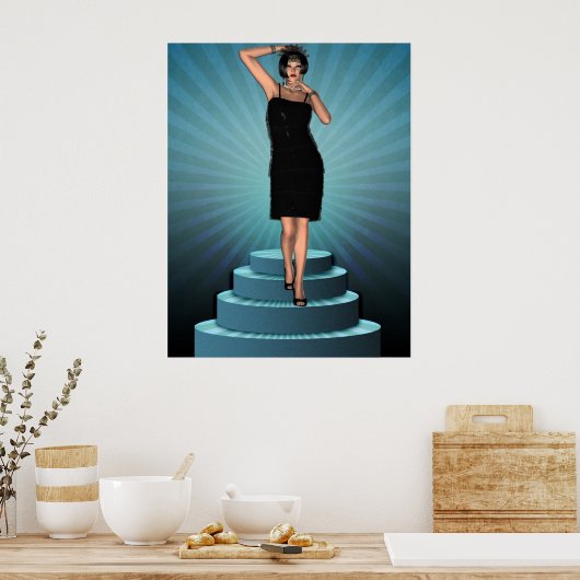 KRW zet de Ritz Deco Flapper aan Poster (Keuken)