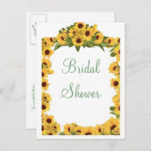 KRW Zonnebloem Custom Bruids Douche Uitnodiging (Voorkant / Achterkant)