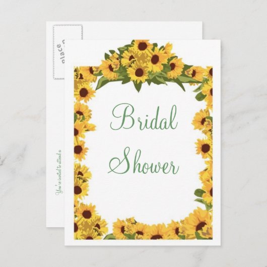 KRW Zonnebloem Custom Bruids Douche Uitnodiging (Voorkant / Achterkant)