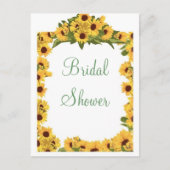 KRW Zonnebloem Custom Bruids Douche Uitnodiging (Voorkant)