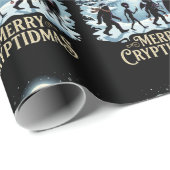 Kryptide Kerstmis Bigfoot Alien Mothman Inpakpapie Cadeaupapier (Rol Hoek)