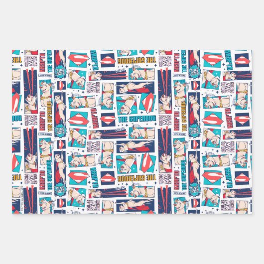 Krypto Comic Panel Pattern Inpakpapier Vel (Voorkant)