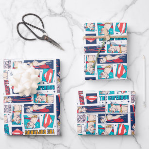 Krypto Comic Panel Pattern Inpakpapier Vel