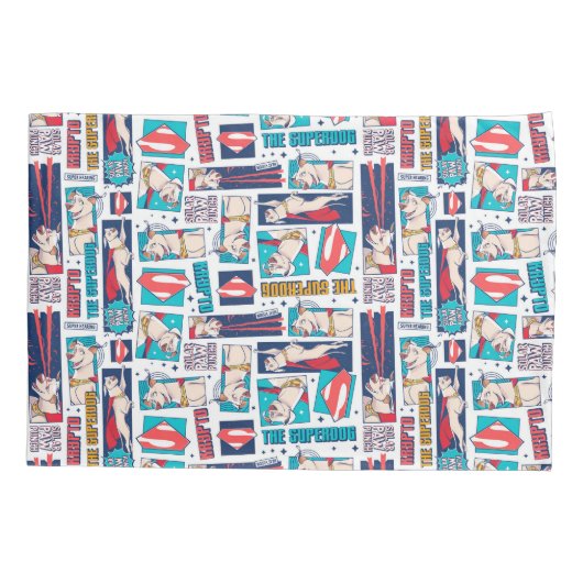 Krypto Comic Panel Pattern Kussensloop (Achterkant)