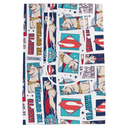 Krypto Comic Panel Pattern Medium Cadeauzakje (Achterkant)