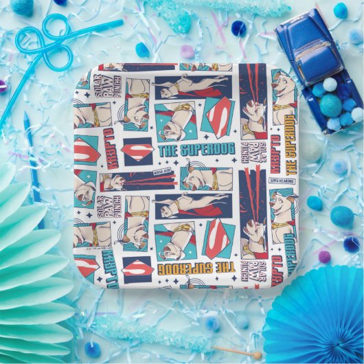 Krypto Comic Panel Pattern Papieren Bordje (Feest)