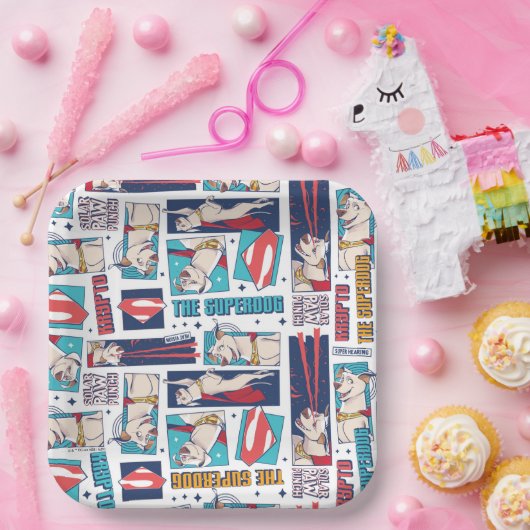 Krypto Comic Panel Pattern Papieren Bordje (Feest)