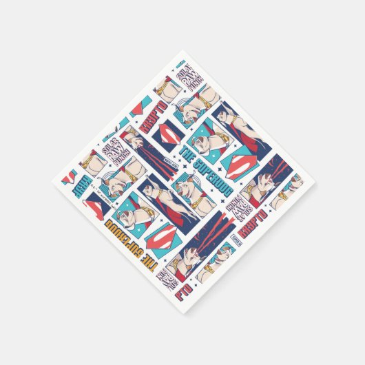 Krypto Comic Panel Pattern Servet (Hoek)