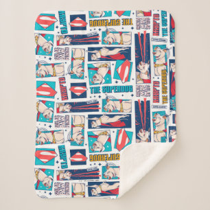 Krypto Comic Panel Pattern Sherpa Deken