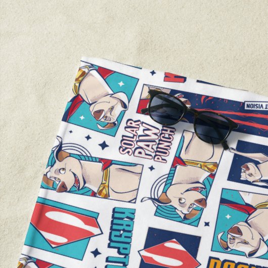 Krypto Comic Panel Pattern Strandlaken (In situ)