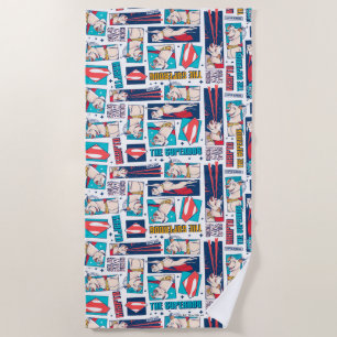 Krypto Comic Panel Pattern Strandlaken