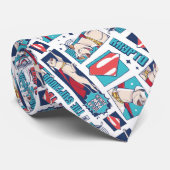 Krypto Comic Panel Pattern Stropdas (Opgerold)