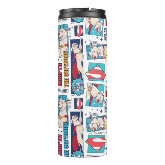 Krypto Comic Panel Pattern Thermosbeker (Achterkant)