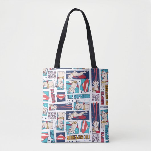 Krypto Comic Panel Pattern Tote Bag (Voorkant)