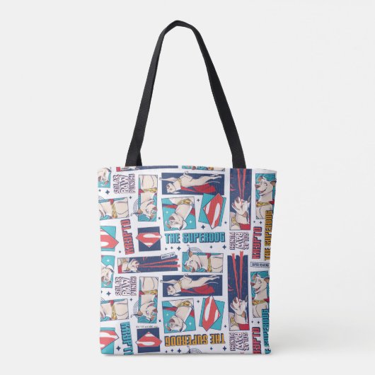 Krypto Comic Panel Pattern Tote Bag (Achterkant)