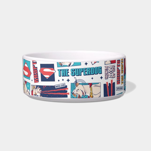 Krypto Comic Panel Pattern Voerbakje (Voorkant)