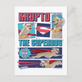 Krypto de Super-Dog Comic Panels Briefkaart (Voorkant)