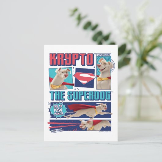 Krypto de Super-Dog Comic Panels Briefkaart (Staand voorkant)