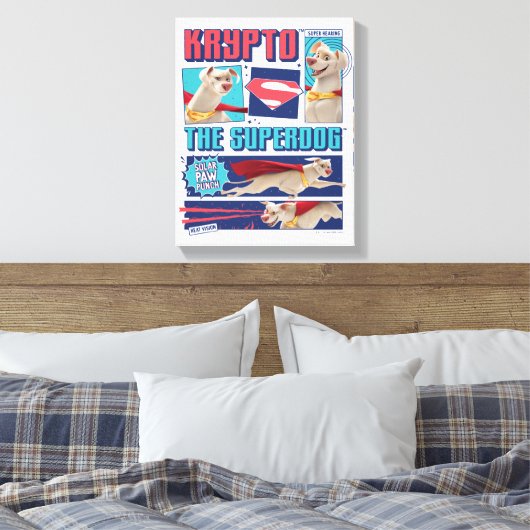 Krypto de Super-Dog Comic Panels Canvas Afdruk (Insitu (Slaapkamer))