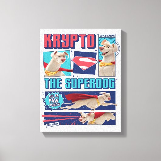 Krypto de Super-Dog Comic Panels Canvas Afdruk (Voorkant)