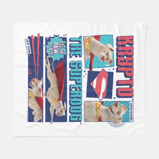 Krypto de Super-Dog Comic Panels Fleece Deken (Voorkant (Horizontaal))