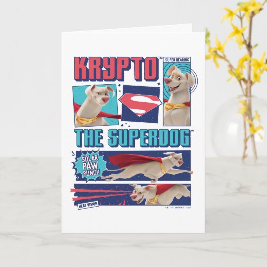 Krypto de Super-Dog Comic Panels Kaart (Gele Bloem)