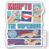 Krypto de Super-Dog Comic Panels Sticker (Voorkant)