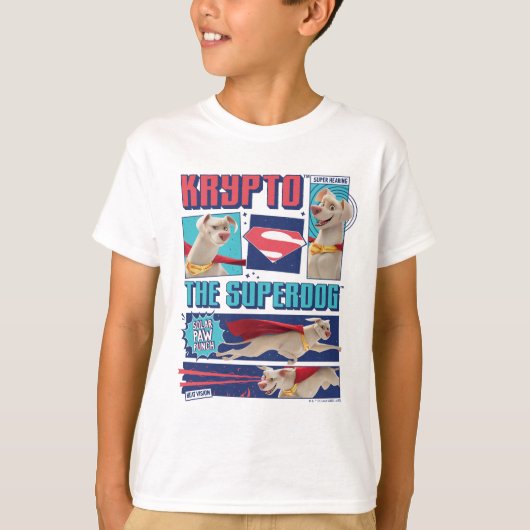 Krypto de Super-Dog Comic Panels T-shirt (Voorkant)