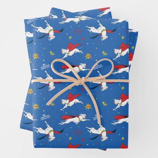 Krypto Flying Pattern Inpakpapier Vel (In situ)